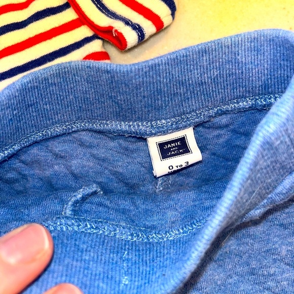 Janie and Jack Striped Onesie and Blue Pants Set - Picture 3 of 3